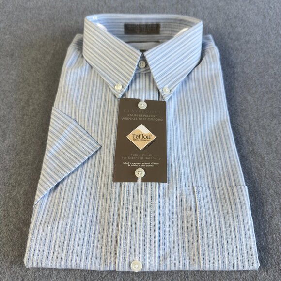 Claybrooke Other - Claybrooke Men’s 16.5 Short Sleeve Oxford Shirt – Wrinkle Free Stain Repellent T